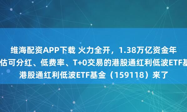 维海配资APP下载 火力全开，1.38万亿资金年内南下扫货！季度评估可分红、低费率、T+0交易的港股通红利低波ETF基金（159118）来了